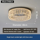 Axyaa Crystal Round LED Ceiling Light - Gold Finish for Elegant Indoor Spaces