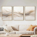 Axyaa Golden Beige Abstract Art Poster Brush Strokes Nordic Painting Wall Decor