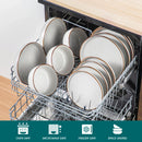 Axyaa Stoneware Dinnerware Set - 16/32 Piece Grey Ceramic Set