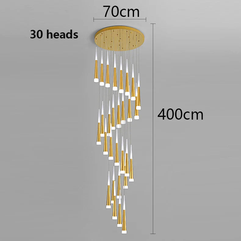 Axyaa Staircase Chandeliers Pendant Light Lamps Modern Home Decor LED Lights