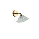 Axyaa Glass Lampshade Pull Chain LED Wall Light Fixture for Bedroom Home Indoor Lighting