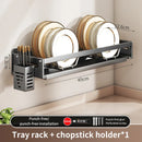 Axyaa Wall Mount Dish Drainer Rack for Kitchen Storage of Tableware and Utensils