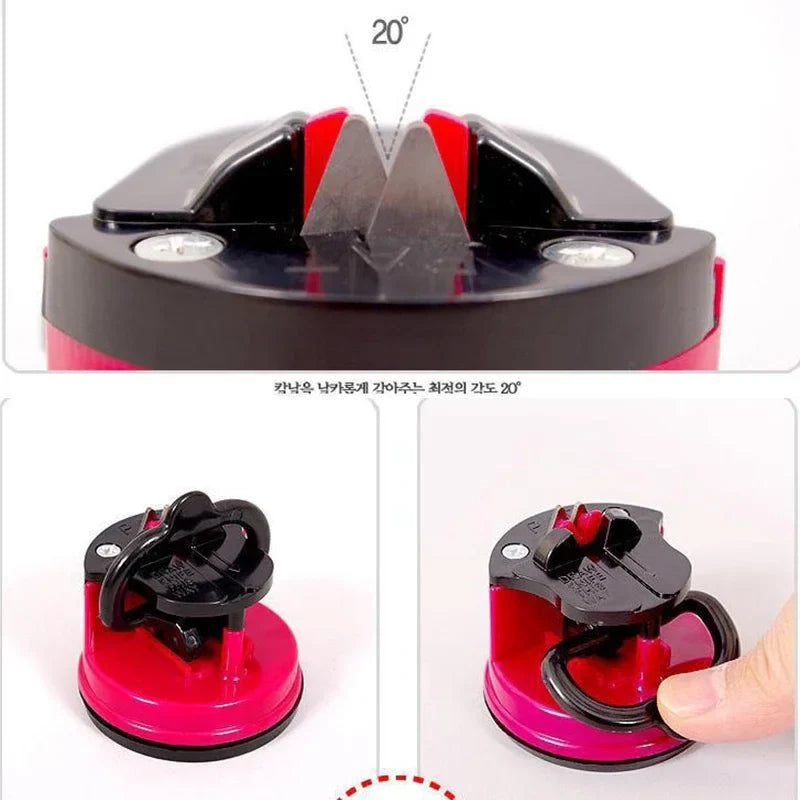 Axya Kitchen Knife Sharpener with Suction Cup for Precision Sharpening