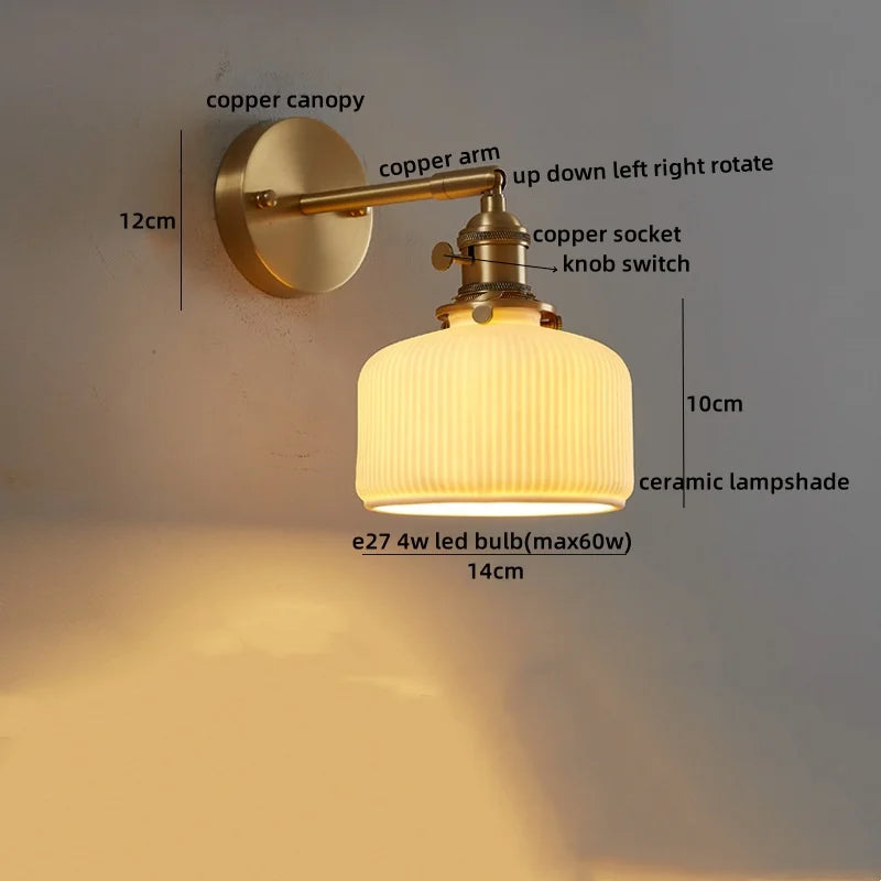 Axyaa Nordic LED Wall Sconce Pull Chain Switch Light for Home Decor