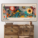 Yayoi Kusama Flower Poster Canvas Print Wall Art by Axyaa for Home Decor