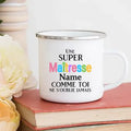 Axyaa Personalized Teacher Mug - Merci Maitresse Enamel Coffee Cup