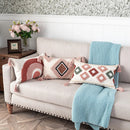 Axyaa Rainbow Tufted Cushion Cover with Tassels - Boho Cotton Canvas Pillow Case
