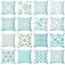 Modern Geometry Print Pillow Case for Home Decor by Axyaa - Mint Green Pillow Cover