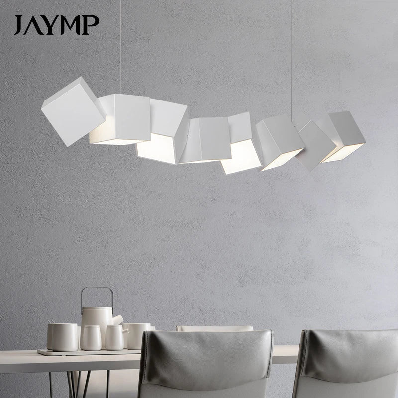 Modern Nordic Box Pendant Chandelier by Axyaa for Dining Living Office Decor
