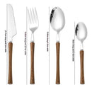 Axyaa Stainless Steel Cutlery Set with Wooden Handles