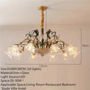 Axyaa Retro Glass Chandelier | Luxury Transparent Pendant Lamp for Home, Hotel, Villa