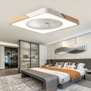 Axyaa Ultra-Thin Square Ceiling Fan Lamp White Nordic Style