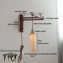 Axyaa Vintage Wood Ceramic LED Wall Light for Bedroom and Living Room