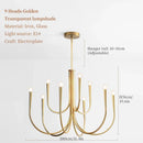 Axyaa French Style Candle LED Chandelier - Luxury Black & Gold Kitchen Island Light