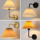 Axyaa Modern Pleated Shade LED Wall Sconce for Living Room Bedroom Decor