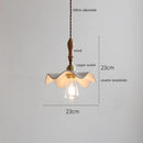 Axyaa Butterfly Ceramic LED Pendant Lamp with Wooden Handle Copper Socket