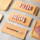 Axyaa Wood Grain Plastic Tray, Rectangular Hot Pot & Barbecue Plate