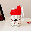 Axyaa Kawaii Cat Bow Thermos Bottle with Straw - 420ml Insulated Thermal Mug