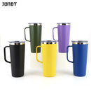Axyaa 24oz Double Wall Coffee Tumbler with Handle Lid Stainless Steel Insulated Cup