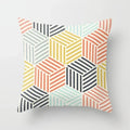 Nordic Pink Yellow Geometry Cushion Cover Abstract Art Pillowcase - Axyaa
