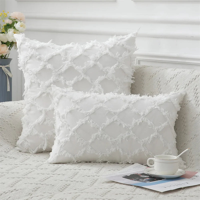 Axyaa Luxury Cotton Linen Pillow Cover 45x45cm - Sofa Decor Case