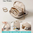 Axyaa Tassel Cosmetic Bag Mini Organizer Solid Color Jewelry Storage Bag