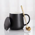 Axyaa Ceramic Mug with Lid, Spoon, Funny Design, Ideal for Coffee, Tea, Breakfast