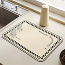 Axyaa Cream Solid Color Coffee Machine Drain Mat - Kitchen Non-Slip Absorbent Drying Mat