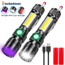 Axya Multifunctional LED Flashlight with UV, White, and Red Light Modes
