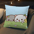 Axyaa Peach Cat Soft Cushion Cover 45x45 for Bed Sofa Home Decor