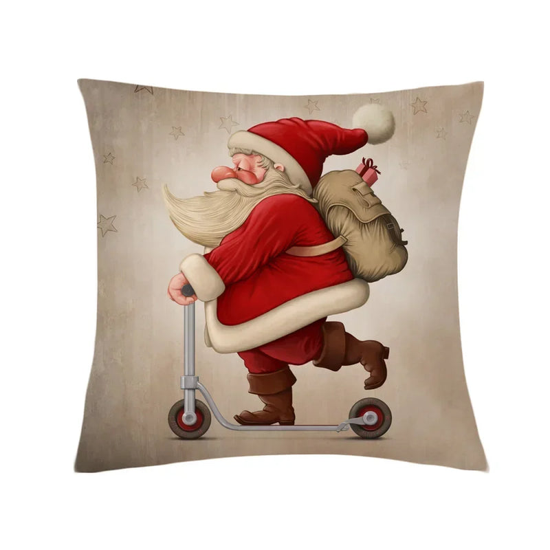 Axyaa Santa Claus Cartoon Decorative Pillowcase 45X45CM