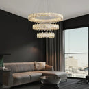 Axyaa LED Crystal Ceiling Lamp Modern Square Dimmable Dining Room Fixture