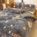 Axyaa Plush Cartoon Bear Blanket: Soft Warm Queen Comforter, Fluffy Fleece Winter Bedding