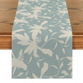 Axyaa Yellow Leaf Plant Table Runner | Chinese Style Floral Table Decor