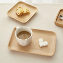 Axyaa Wooden Butterfly Tray - Japanese Dining Pastry Plate, Solid Wood, Rectangular