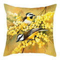 Axyaa Bird and Flower Printed Pillow Cover 45x45cm for Home Sofa Decor