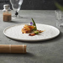 Axyaa Stone Patterned Ceramic Steak Plate Salad Dessert Sushi Serving Molecular Cuisine Tableware