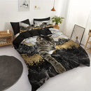 Axyaa Cat Marble Print Duvet Cover Set with Cute Design & 2 Pillow Cases