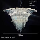 Clear Petal Glass Flower Chandelier with Crystal Tassel Pendants by Axyaa.