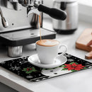 Axyaa Christmas Holly Coffee Cup Mat - Non-slip Absorbent Diatoms Drain Mat for Kitchen