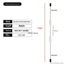 Axyaa LED Floor Lamp Acrylic Long Line Light Black Modern Minimalism Bedroom Decor