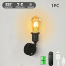 Axyaa Rechargeable Vintage Wall Lamp with Remote Control and Touch Dimmer
