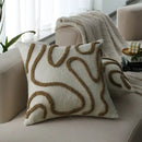 Axyaa 45x45cm Line Tufted Chenille Pillow Cover for Indoor Living Room Sofa