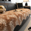 Axyaa Plush Imitation Mink Fur Sofa Cover - Non-Slip Solid Color - Thicken Warm Couch Towel