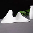 Axya Pure White Irregular Ceramic Dinner Plates - Set of 4