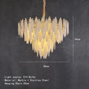 Axyaa Marble Leaves Chandelier Pendant Light - Modern Taper Shape LED Hanging Lamp