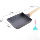Axyaa Nonstick Tamagoyaki Pan: Rectangular Japanese Omelette Egg Roll Pan with Detachable Handle