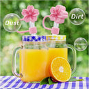 Flower Silicone Tumbler Straw Toppers for Axyaa Stanley Cups