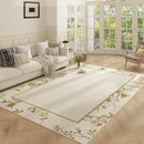 Axyaa Plush Green Bedroom Carpet Soft Floor Mat Study Rug Large Area for Living Room