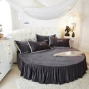 Axyaa Coral Velvet Round Bed Sheet 200-220cm Diameter, Flannel, Winter